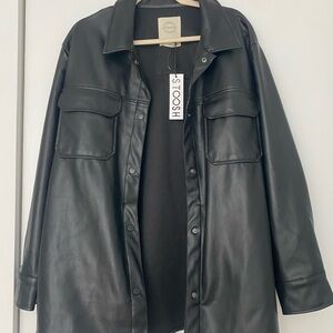 Black faux leather jacket